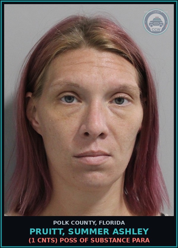 Booking mugshot of PRUITT, SUMMER ASHLEY in Polk County