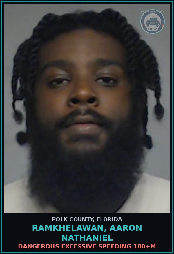 Booking mugshot of RAMKHELAWAN, AARON NATHANIEL in Polk County