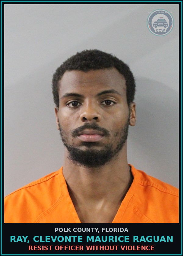 Booking mugshot of RAY, CLEVONTE MAURICE RAGUAN in Polk County