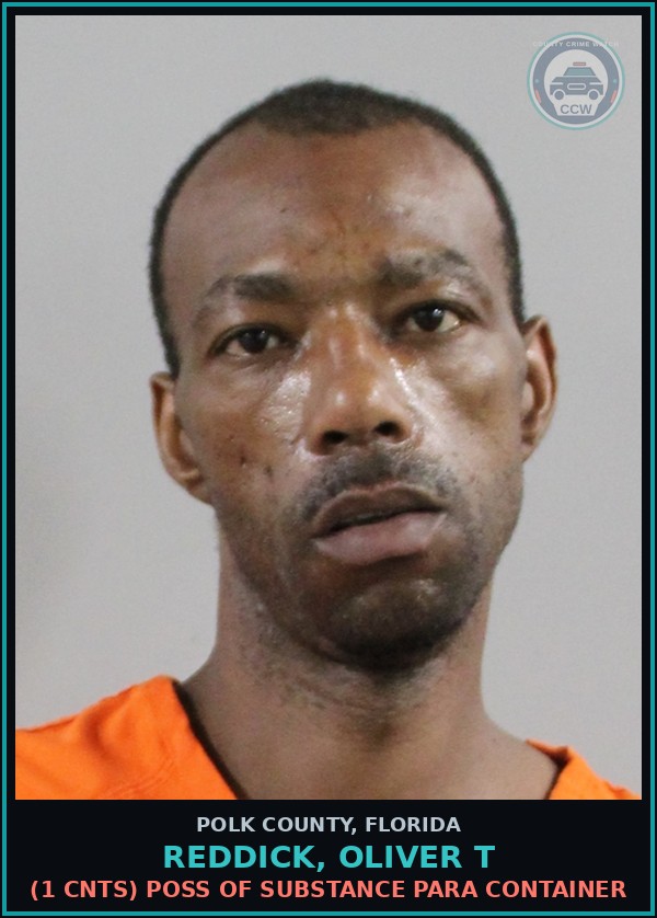 Booking mugshot of REDDICK, OLIVER T in Polk County
