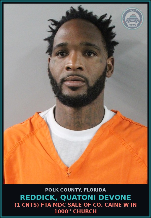 Booking mugshot of REDDICK, QUATONI DEVONE in Polk County