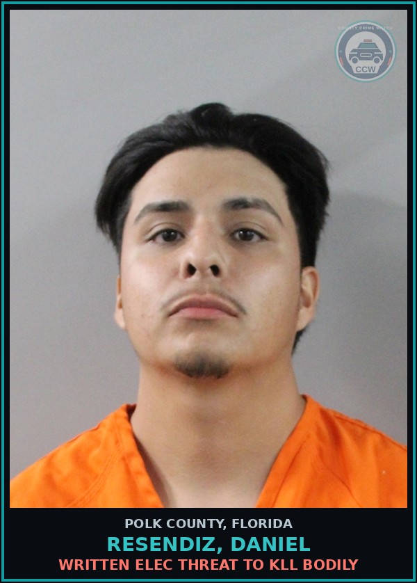 Booking mugshot of RESENDIZ, DANIEL in Polk County