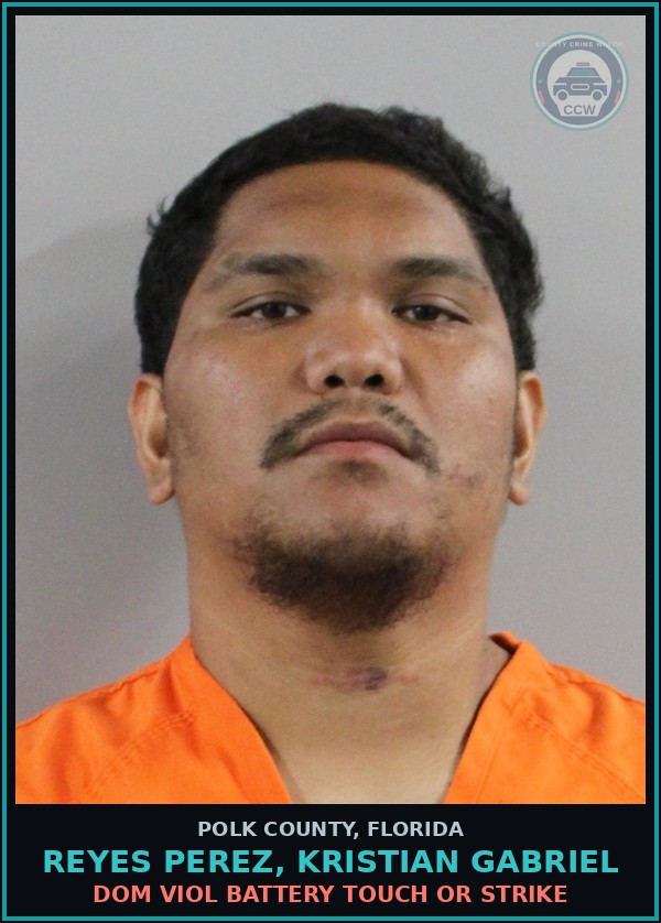 Booking mugshot of REYES PEREZ, KRISTIAN GABRIEL in Polk County