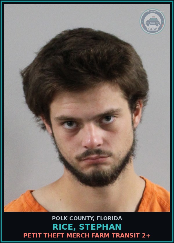 Booking mugshot of RICE, STEPHAN in Polk County