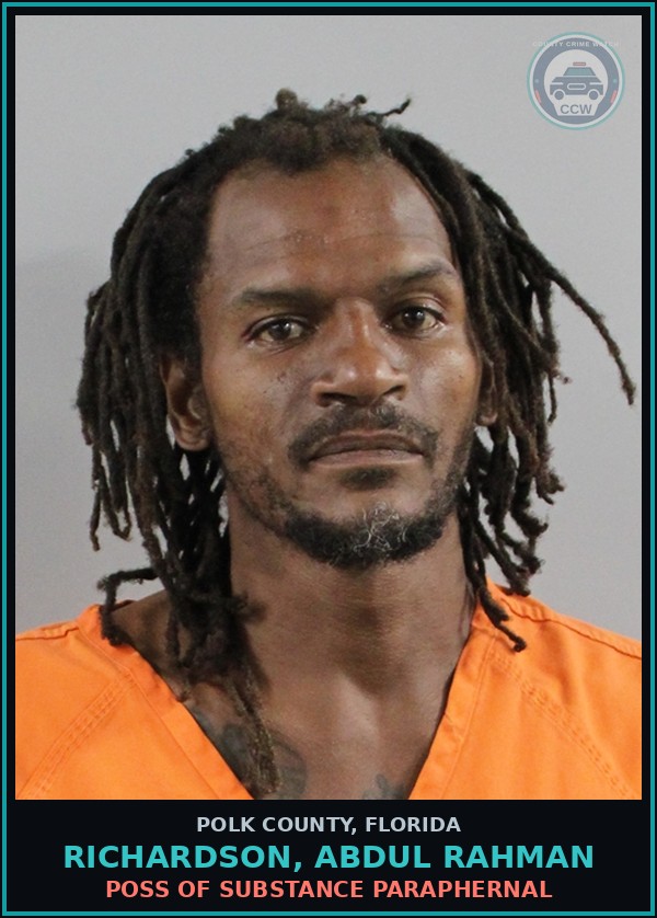 Booking mugshot of RICHARDSON, ABDUL RAHMAN in Polk County