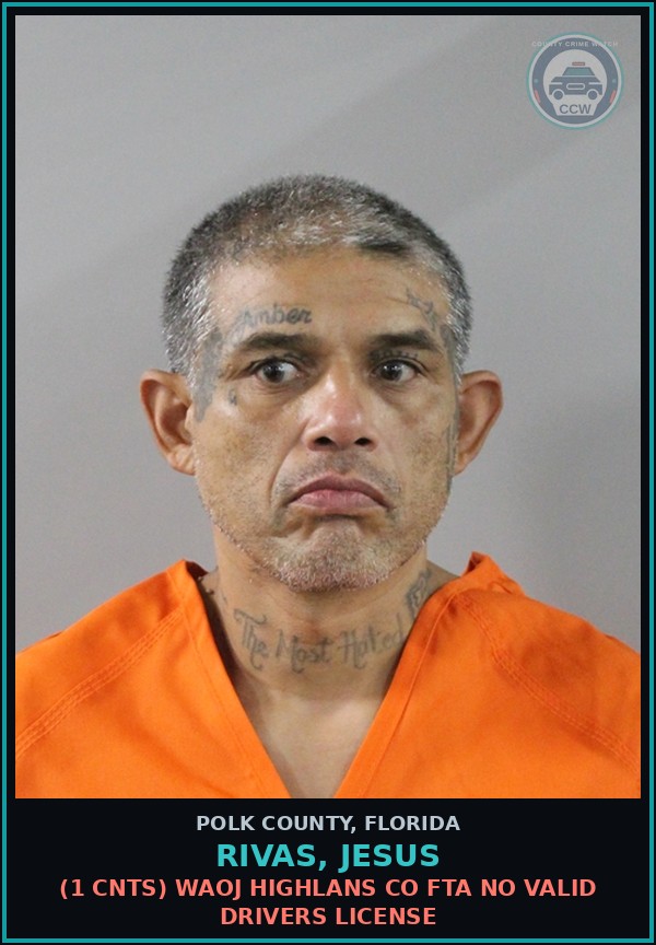 Booking mugshot of RIVAS, JESUS in Polk County
