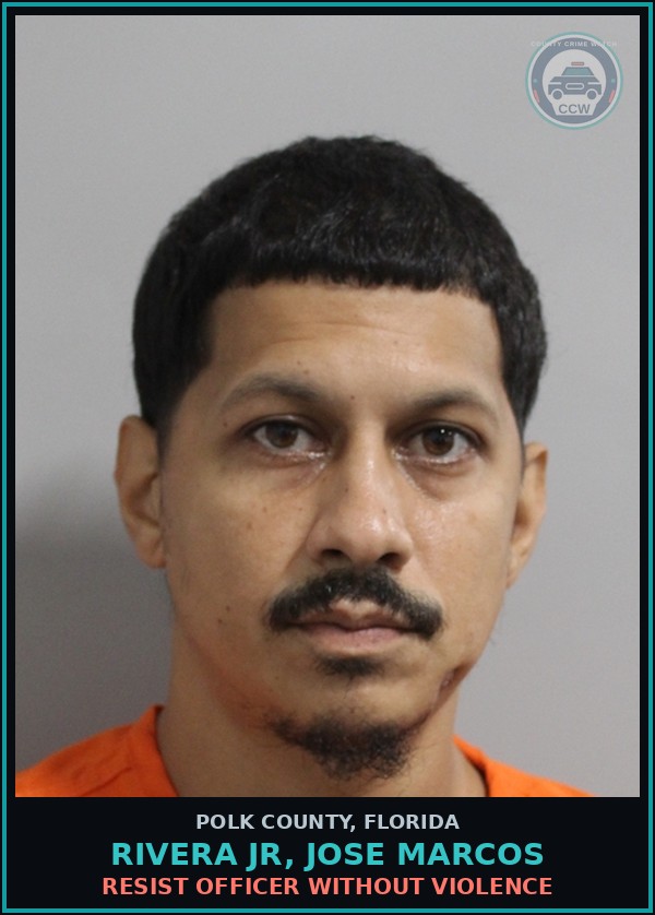 Booking mugshot of RIVERA JR, JOSE MARCOS in Polk County