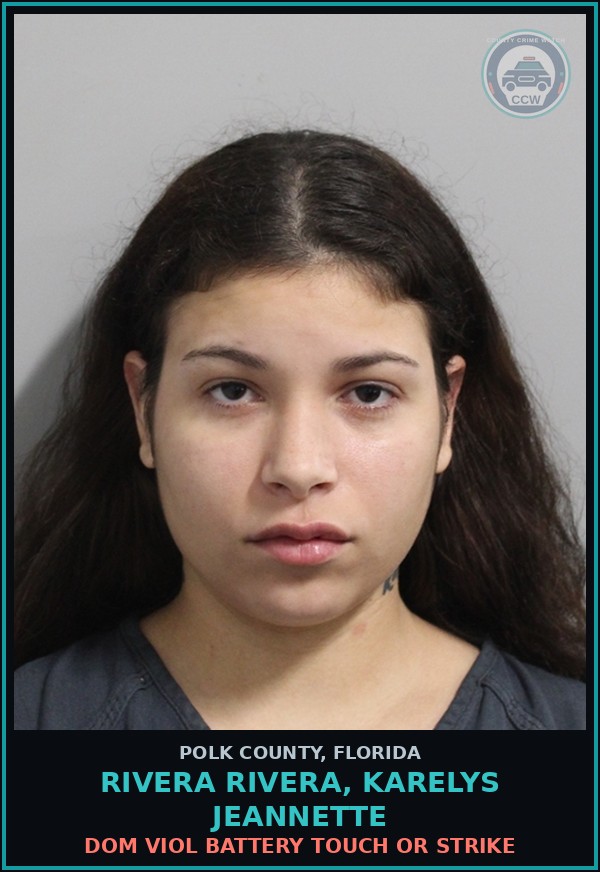 Booking mugshot of RIVERA RIVERA, KARELYS JEANNETTE in Polk County