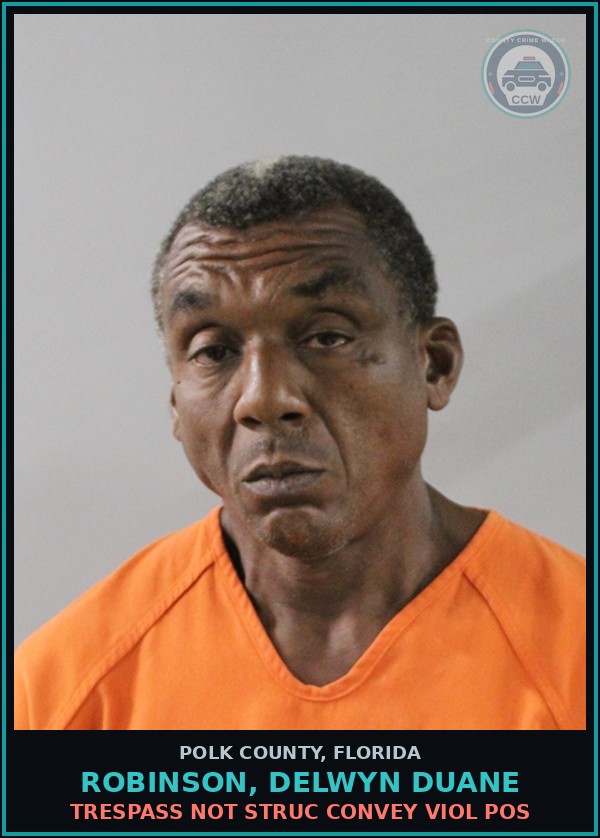 Booking mugshot of ROBINSON, DELWYN DUANE in Polk County