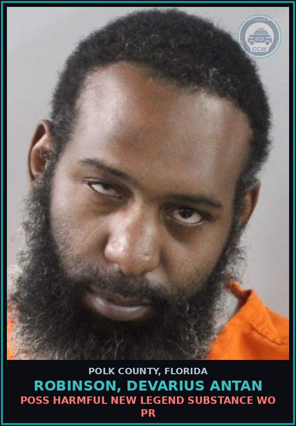 Booking mugshot of ROBINSON, DEVARIUS ANTAN in Polk County