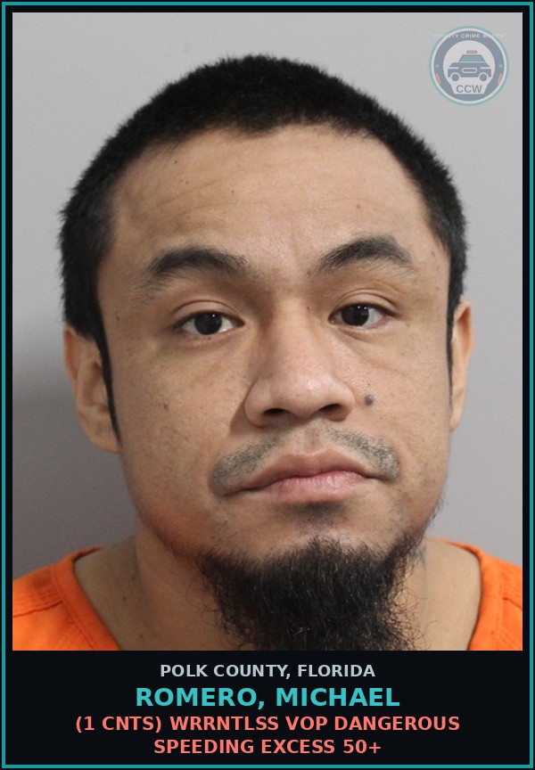 Booking mugshot of ROMERO, MICHAEL in Polk County