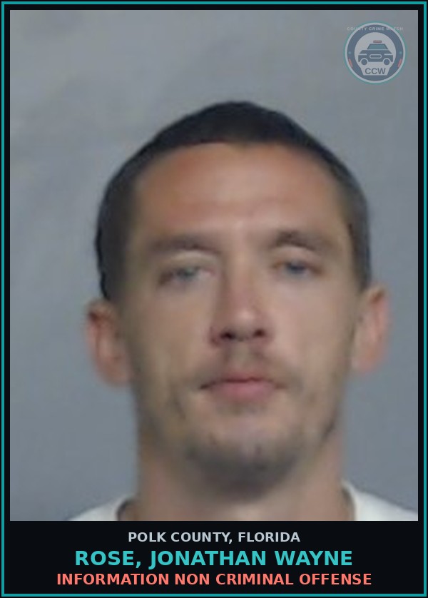 Booking mugshot of ROSE, JONATHAN WAYNE in Polk County