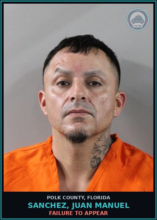 Booking mugshot of SANCHEZ, JUAN MANUEL in Polk County