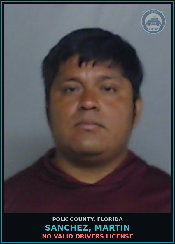 Booking mugshot of SANCHEZ, MARTIN in Polk County