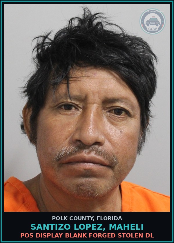 Booking mugshot of SANTIZO LOPEZ, MAHELI in Polk County