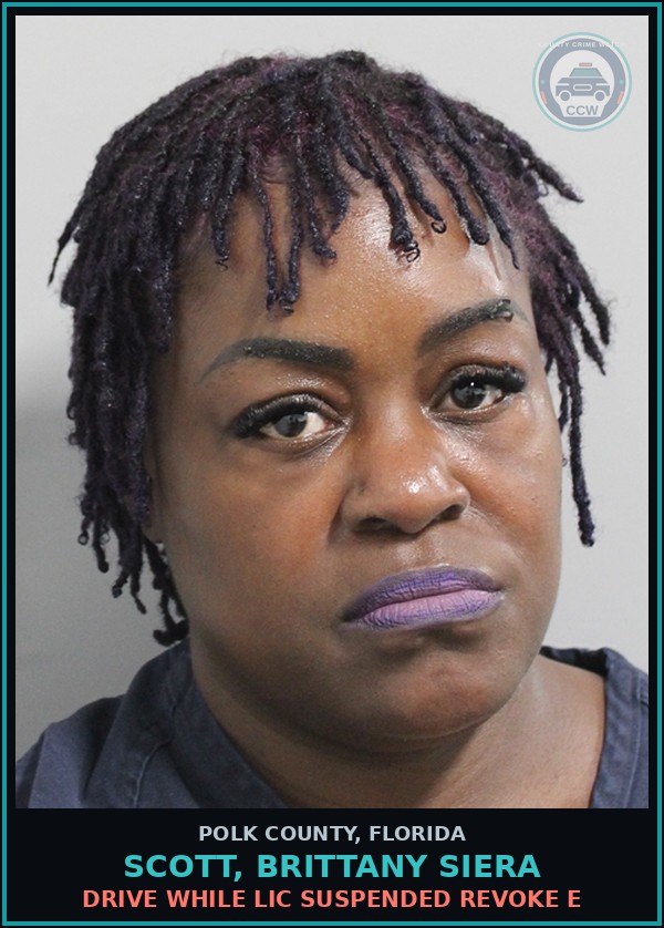 Booking mugshot of SCOTT, BRITTANY SIERA in Polk County