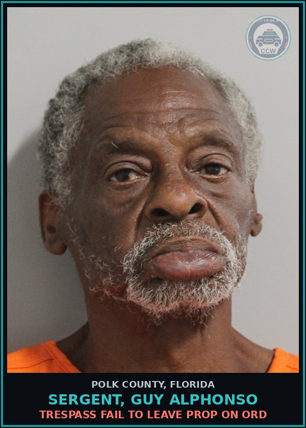 Booking mugshot of SERGENT, GUY ALPHONSO in Polk County