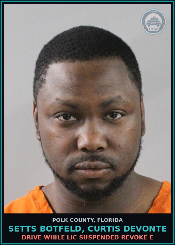 Booking mugshot of SETTS BOTFELD, CURTIS DEVONTE in Polk County