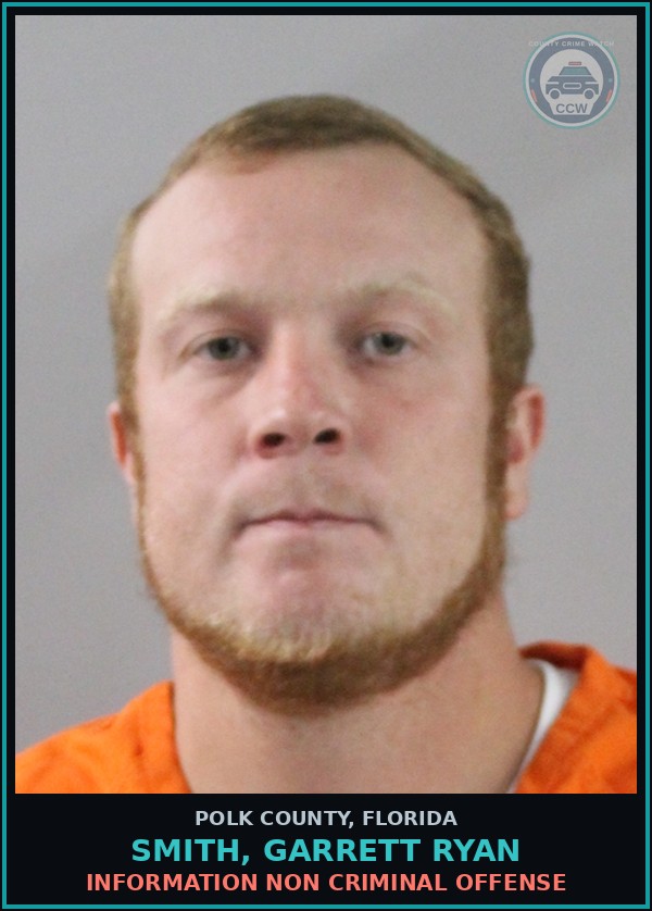Booking mugshot of SMITH, GARRETT RYAN in Polk County