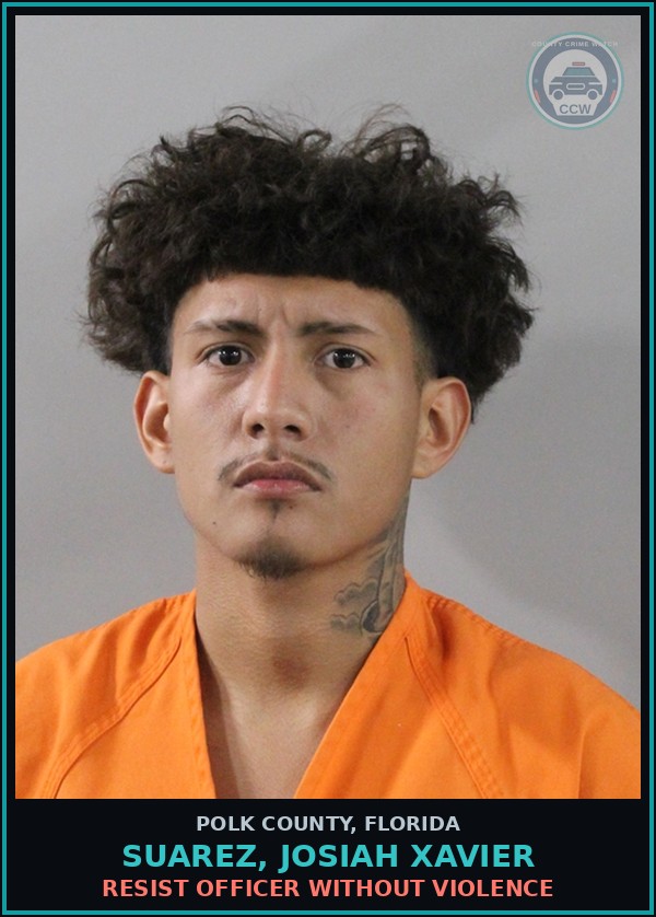 Booking mugshot of SUAREZ, JOSIAH XAVIER in Polk County