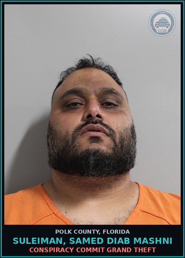Booking mugshot of SULEIMAN, SAMED DIAB MASHNI in Polk County