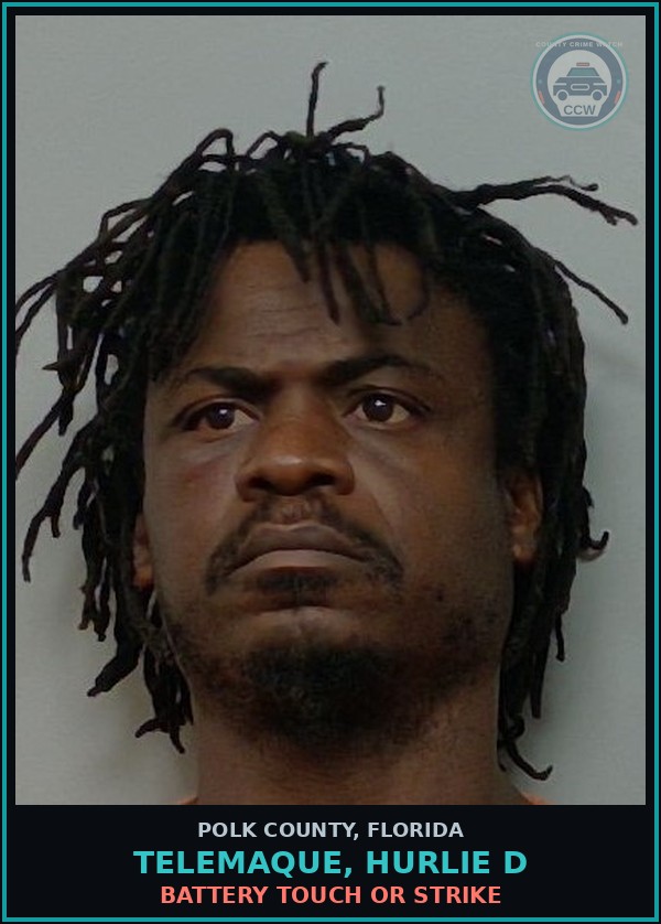 Booking mugshot of TELEMAQUE, HURLIE D in Polk County