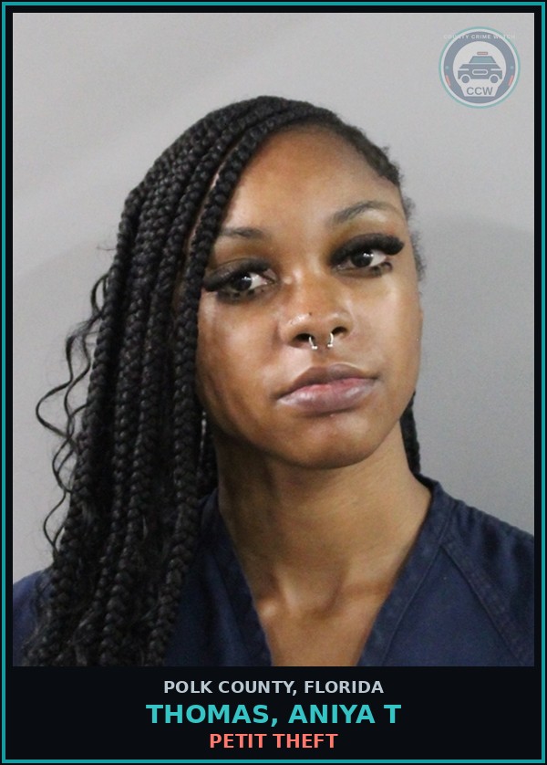 Booking mugshot of THOMAS, ANIYA T in Polk County