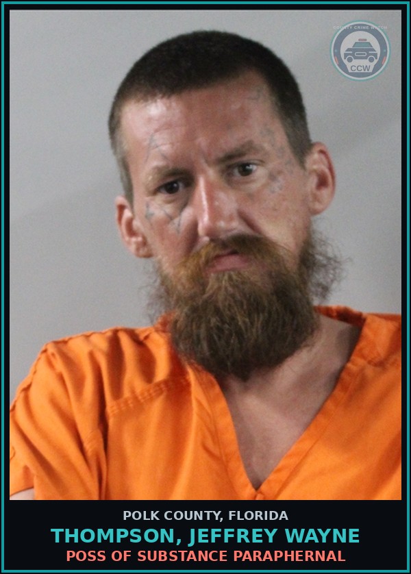 Booking mugshot of THOMPSON, JEFFREY WAYNE in Polk County