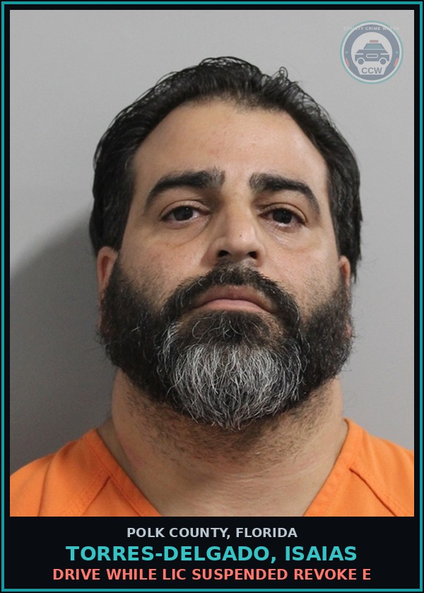 Booking mugshot of TORRES-DELGADO, ISAIAS in Polk County