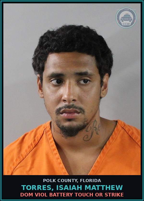 Booking mugshot of TORRES, ISAIAH MATTHEW in Polk County
