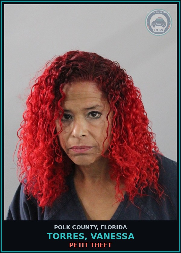 Booking mugshot of TORRES, VANESSA in Polk County