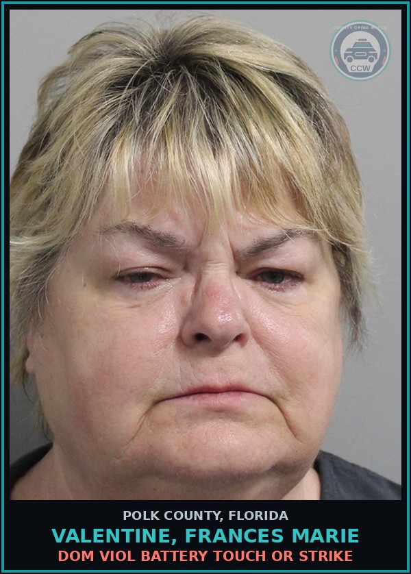 Booking mugshot of VALENTINE, FRANCES MARIE in Polk County