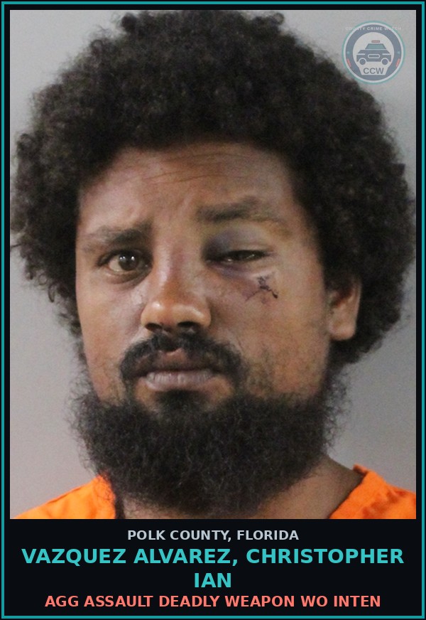 Booking mugshot of VAZQUEZ ALVAREZ, CHRISTOPHER IAN in Polk County