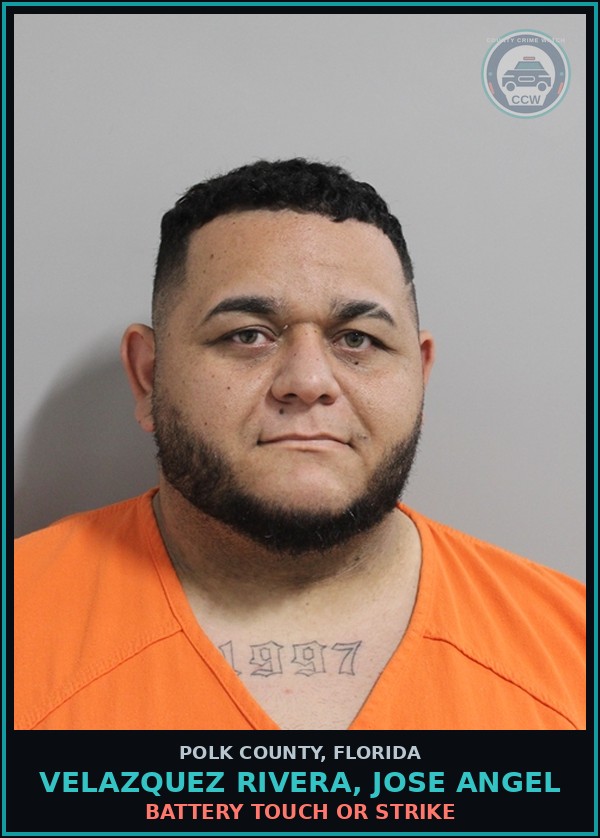 Booking mugshot of VELAZQUEZ RIVERA, JOSE ANGEL in Polk County
