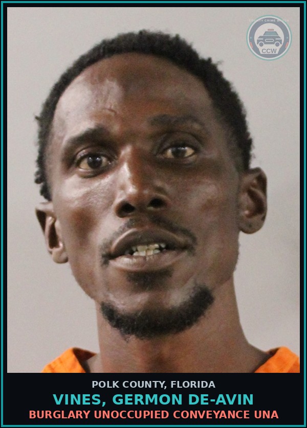 Booking mugshot of VINES, GERMON DE-AVIN in Polk County
