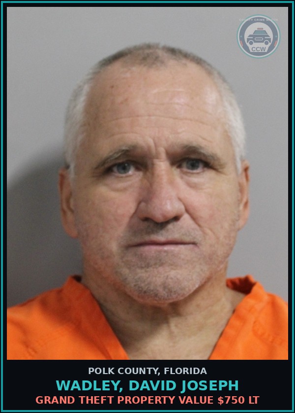 Booking mugshot of WADLEY, DAVID JOSEPH in Polk County