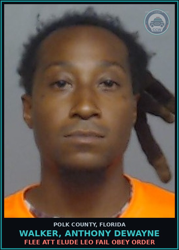 Booking mugshot of WALKER, ANTHONY DEWAYNE in Polk County