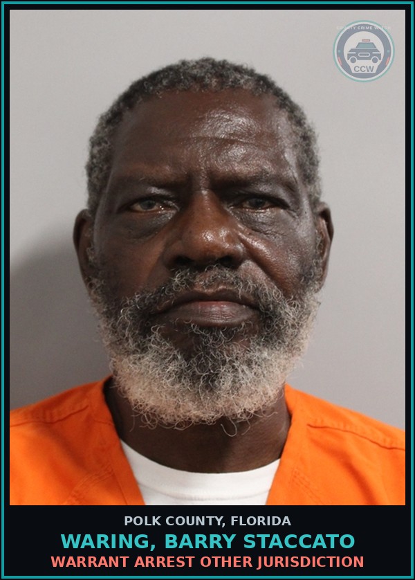 Booking mugshot of WARING, BARRY STACCATO in Polk County