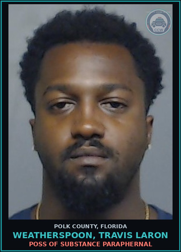 Booking mugshot of WEATHERSPOON, TRAVIS LARON in Polk County