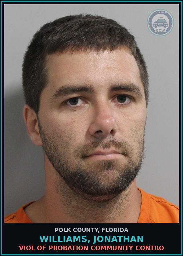 Booking mugshot of WILLIAMS, JONATHAN in Polk County