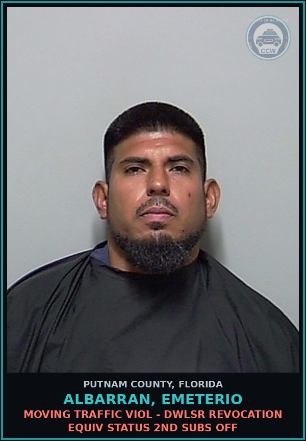 Booking mugshot of ALBARRAN, EMETERIO in Putnam County