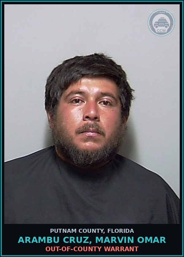 Booking mugshot of ARAMBU CRUZ, MARVIN OMAR in Putnam County