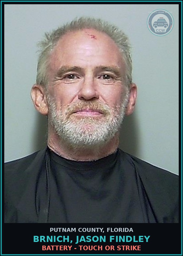 Booking mugshot of BRNICH, JASON FINDLEY in Putnam County