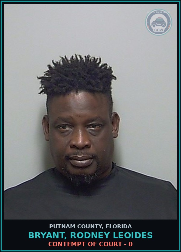 Booking mugshot of BRYANT, RODNEY LEOIDES in Putnam County