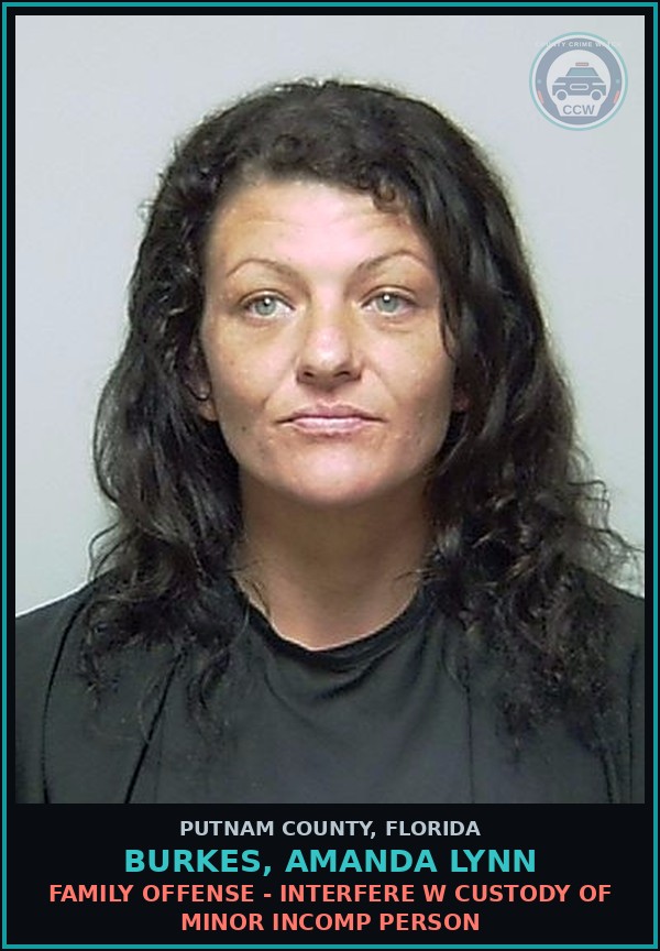 Booking mugshot of BURKES, AMANDA LYNN in Putnam County