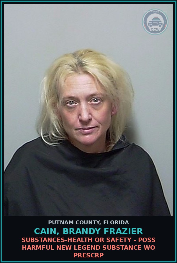Booking mugshot of CAIN, BRANDY FRAZIER in Putnam County