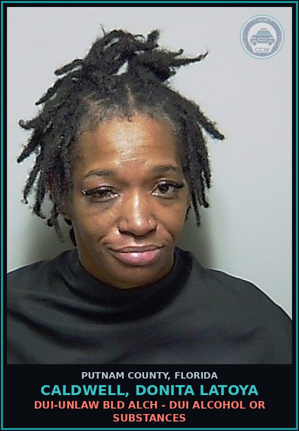 Booking mugshot of CALDWELL, DONITA LATOYA in Putnam County