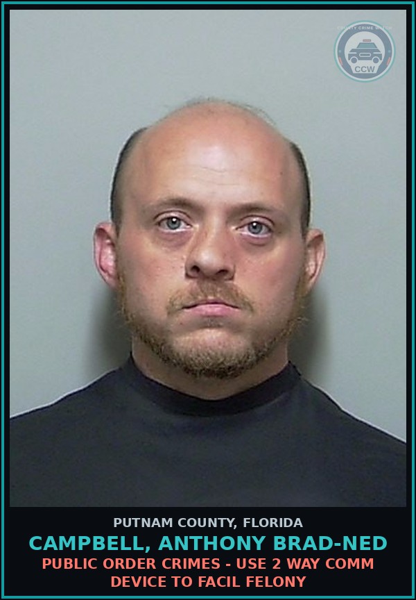 Booking mugshot of CAMPBELL, ANTHONY BRAD-NED in Putnam County
