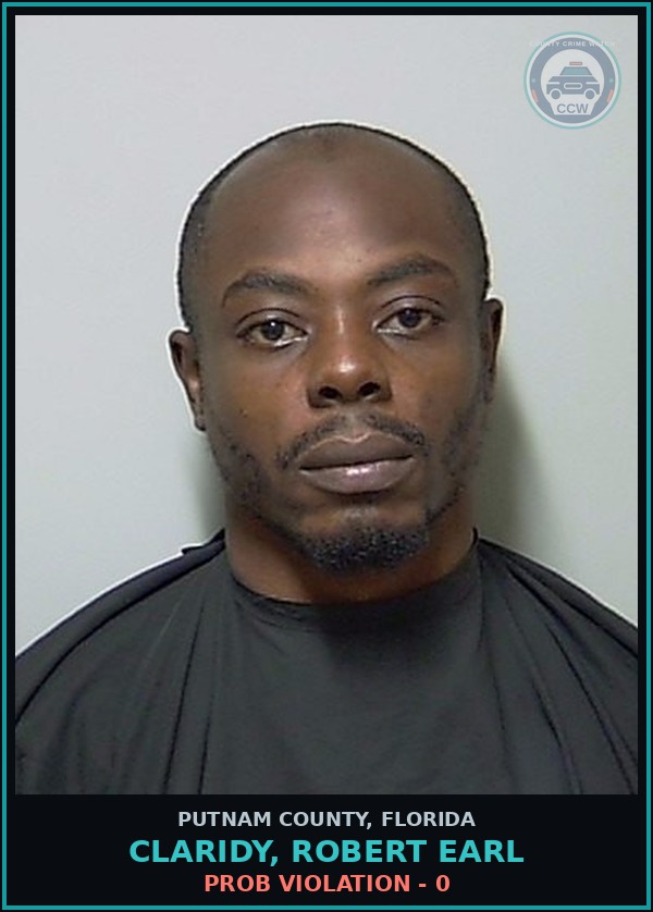 Booking mugshot of CLARIDY, ROBERT EARL in Putnam County