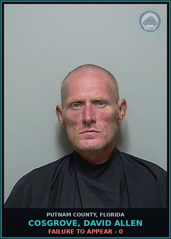 Booking mugshot of COSGROVE, DAVID ALLEN in Putnam County